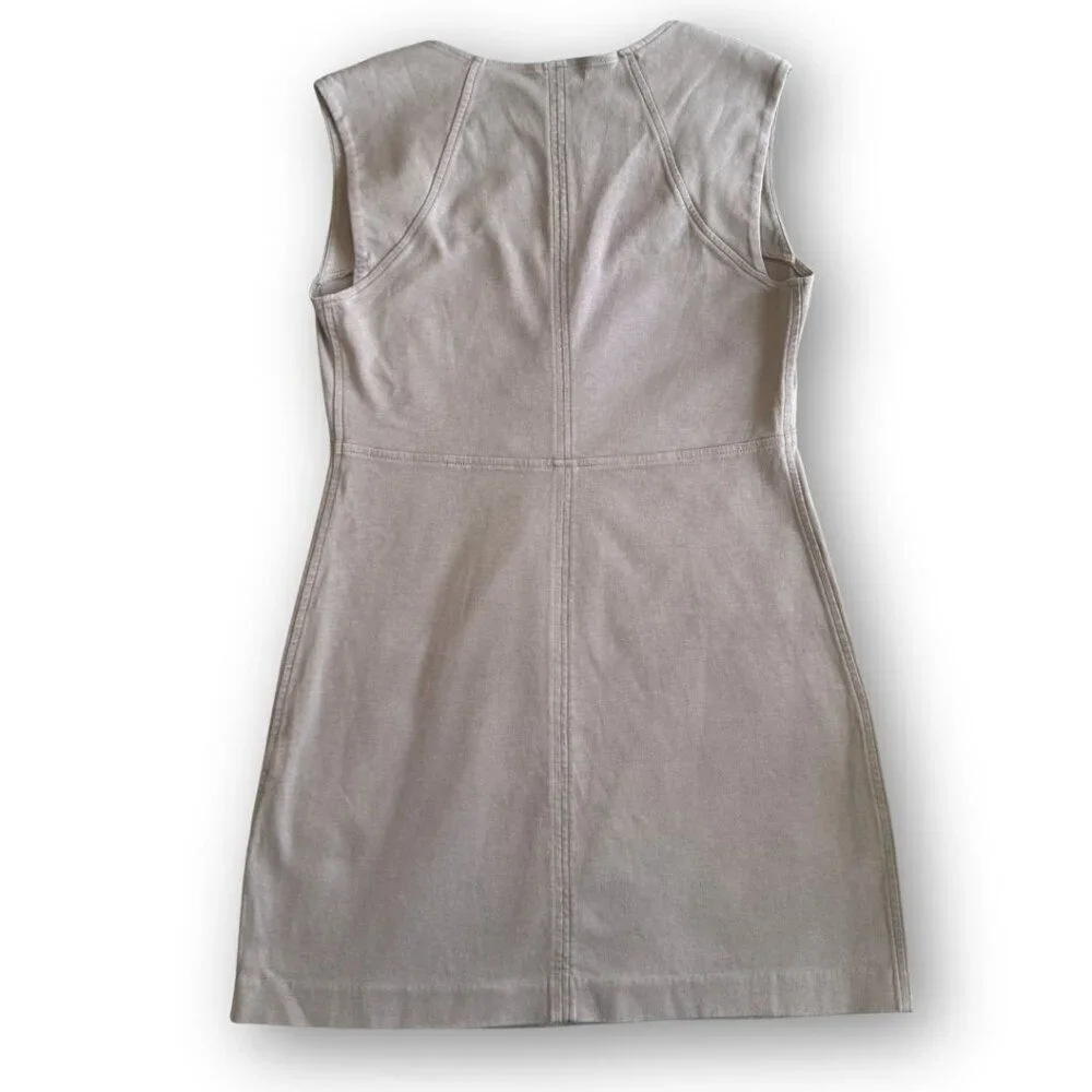 NWOT Everlane The 90's Mini Dress in Taupe/Mushroom Size Medium - Picture 3 of 5